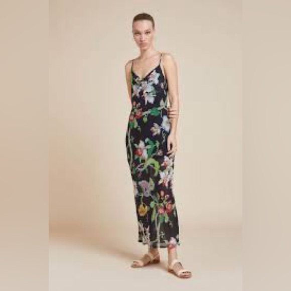 OLIVIA VON HALLE Bibi Beatrice Dress - Black Floral - Sz XS - Picture 1 of 11